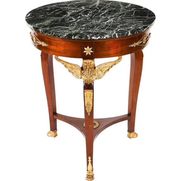 Pamono Antique French Empire Marble and Ormolu Occasional Table, 19th Century Best