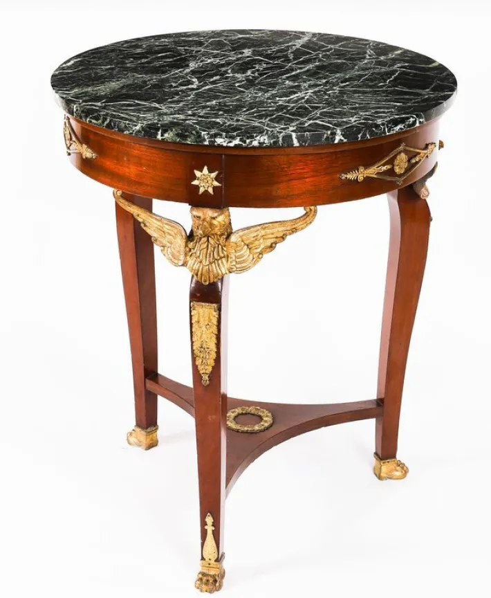 Pamono Antique French Empire Marble and Ormolu Occasional Table, 19th Century Best