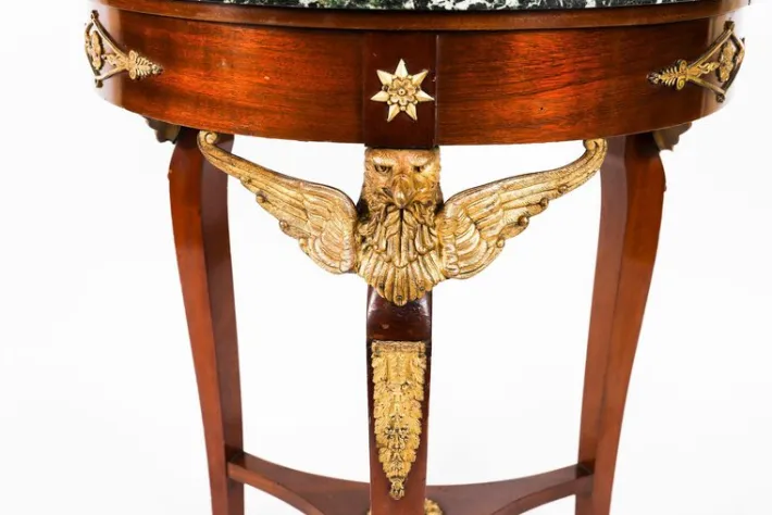 Pamono Antique French Empire Marble and Ormolu Occasional Table, 19th Century Best