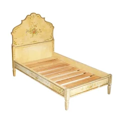 Pamono Antique French Hand Painted Bed Frame in Oak Pine Slats Outlet