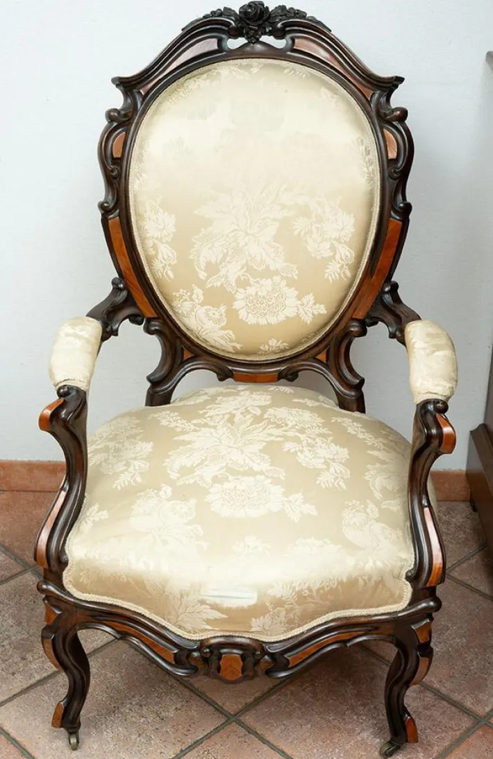 Pamono Antique French Louis Philippe Armchairs in Exotic Fine Woods, Mid-19th Century, Set of 2 Online