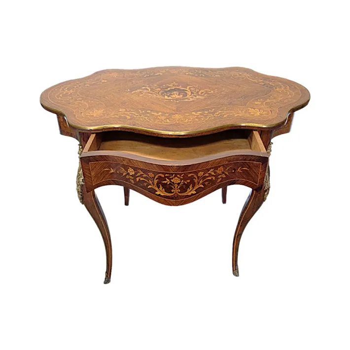 Pamono Antique French Louis XV Style Table with Drawer, 1800s Clearance