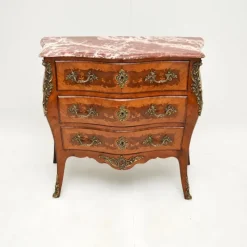 Pamono Antique French Marble Top Bombe Commode, 1890s