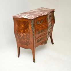 Pamono Antique French Marble Top Bombe Commode, 1890s