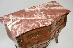 Pamono Antique French Marble Top Bombe Commode, 1890s
