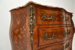 Pamono Antique French Marble Top Bombe Commode, 1890s