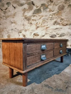 Pamono Antique French Oak and Pine Chest of 4 Drawers, 1900s Clearance