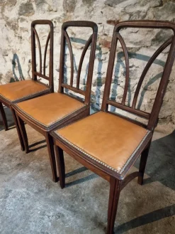 Pamono Antique French Oak Dining Chairs, 1890s, Set of 6