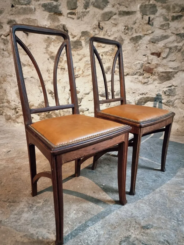 Pamono Antique French Oak Dining Chairs, 1890s, Set of 6