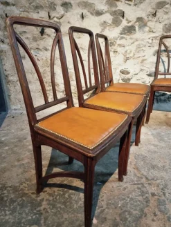 Pamono Antique French Oak Dining Chairs, 1890s, Set of 6