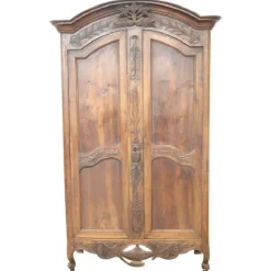 Pamono Antique French Wardrobe in Solid Walnut, 1770s