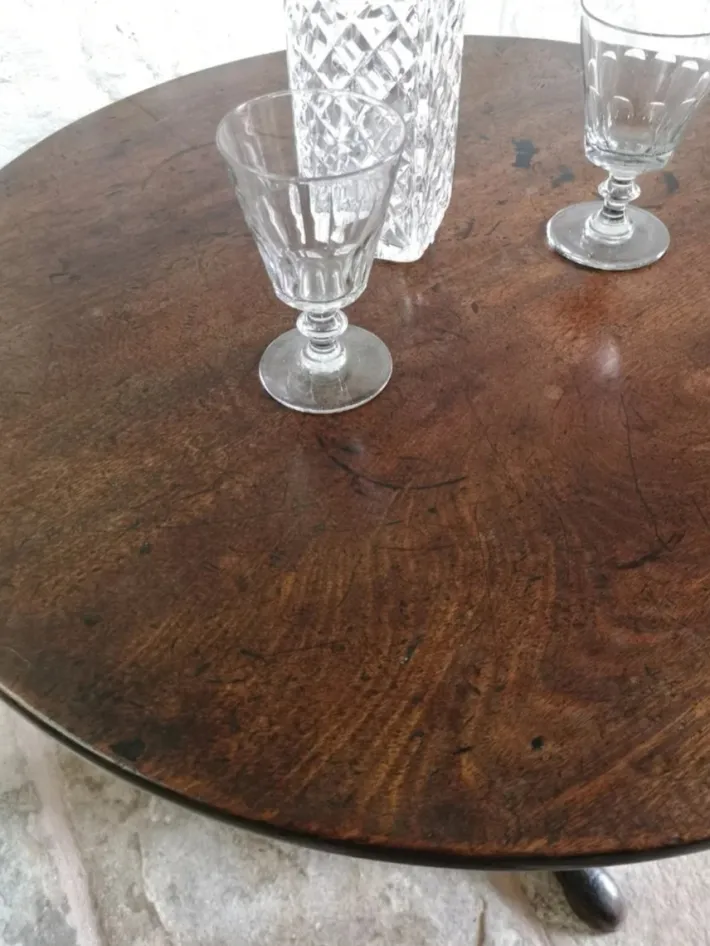 Pamono Antique George III Birdcage Tilt Top Wine Table in Red Walnut, 1760 Clearance