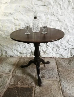 Pamono Antique George III Birdcage Tilt Top Wine Table in Red Walnut, 1760 Clearance