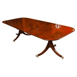 Pamono Antique George III Regency Twin Pillar Dining Table, 1820 Sale