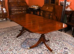 Pamono Antique George III Regency Dining Table with Chairs, 1820, Set of 11 Sale