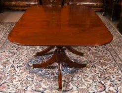Pamono Antique George III Regency Dining Table with Chairs, 1820, Set of 11 Sale