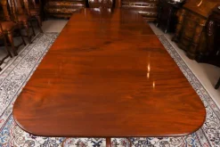 Pamono Antique George III Regency Dining Table with Chairs, 1820, Set of 11 Sale