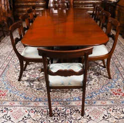 Pamono Antique George III Regency Dining Table with Chairs, 1820, Set of 11 Outlet