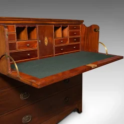 Pamono Antique Georgian English Secretaire Cabinet with Chest of Drawers & Desk New