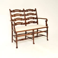 Pamono Antique Georgian Ladderback Settee, 1820s Clearance