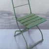 Pamono Antique German Collapsible Beer Garden Chair with Green-Painted Iron Frame, 1920s Outlet