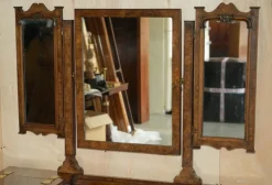 Pamono Antique Gothic Burr & Burl Dressing Table with Brass Fittings Discount