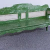 Pamono Antique Green and White Painted Pine Bench, Late 19th Century Clearance
