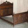 Pamono Antique Hand Carved Continental Oak Frame Bedstead Hot