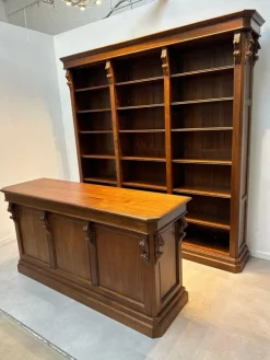 Pamono Antique Handcarved Counter with Bookcase Best