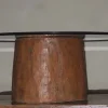 Pamono Antique Hand-Carved Mortar Coffee Table with Circular Glass Top Outlet