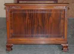 Pamono Antique Honduras Hardwood English Hand Carved with Castors Single Bed Frame