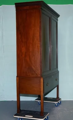 Pamono Antique Irish Georgian Style Hardwood Wardrobe from Millar & Beatty