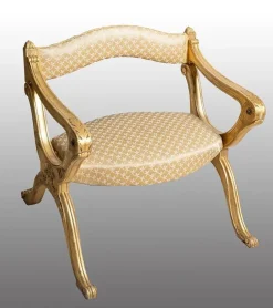 Pamono Antique Louis Philippe Armchair in Gilt and Carved Wood, France, 19th Century Online