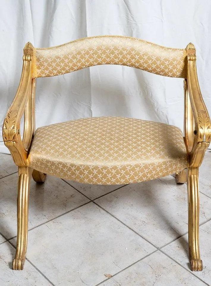 Pamono Antique Louis Philippe Armchair in Gilt and Carved Wood, France, 19th Century Online