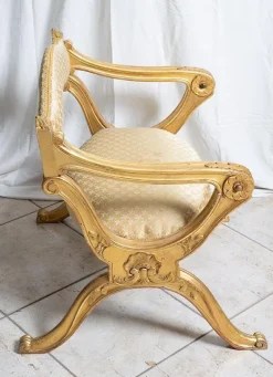 Pamono Antique Louis Philippe Armchair in Gilt and Carved Wood, France, 19th Century Online
