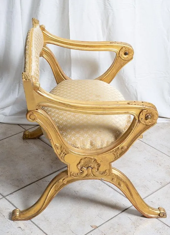 Pamono Antique Louis Philippe Armchair in Gilt and Carved Wood, France, 19th Century Online