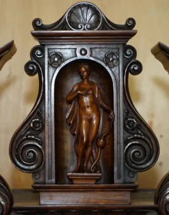 Pamono Antique Louis XIII Revival Walnut and Marble Cabinet, 1860 New