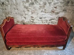 Pamono Antique Louis XV French Adjustable Beechwood Frame Daybed, 1920s