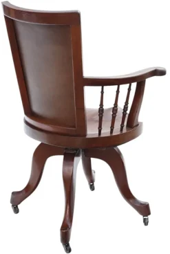 Pamono Antique Mahogany and Leather Swivel Captain's Chair, 1900s Outlet