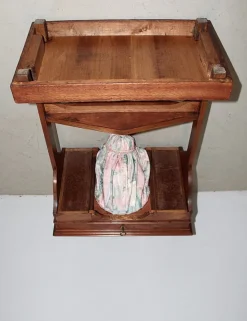 Pamono Antique Mahogany and Mahogany Veneer Sewing Table New