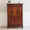 Pamono Antique Mahogany Biedermeier Secretaire with Inlay and Marble Top Sale