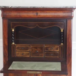 Pamono Antique Mahogany Biedermeier Secretaire with Inlay and Marble Top Sale