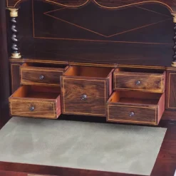 Pamono Antique Mahogany Biedermeier Secretaire with Inlay and Marble Top Sale