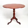 Pamono Antique Mahogany Tripod Table: Scalloped Edge Wine Table, 1890s New