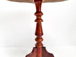 Pamono Antique Mahogany Tripod Table: Scalloped Edge Wine Table, 1890s New