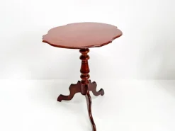 Pamono Antique Mahogany Tripod Table: Scalloped Edge Wine Table, 1890s New