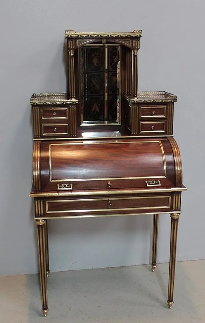 Pamono Antique Mahogany Veneer Secretaire
