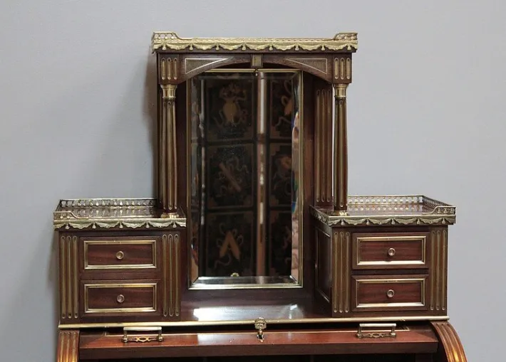 Pamono Antique Mahogany Veneer Secretaire