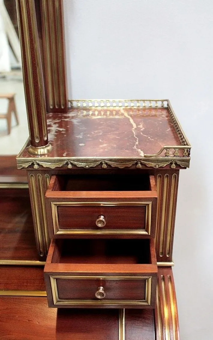 Pamono Antique Mahogany Veneer Secretaire