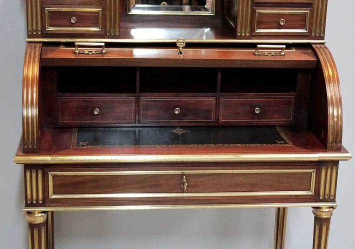 Pamono Antique Mahogany Veneer Secretaire